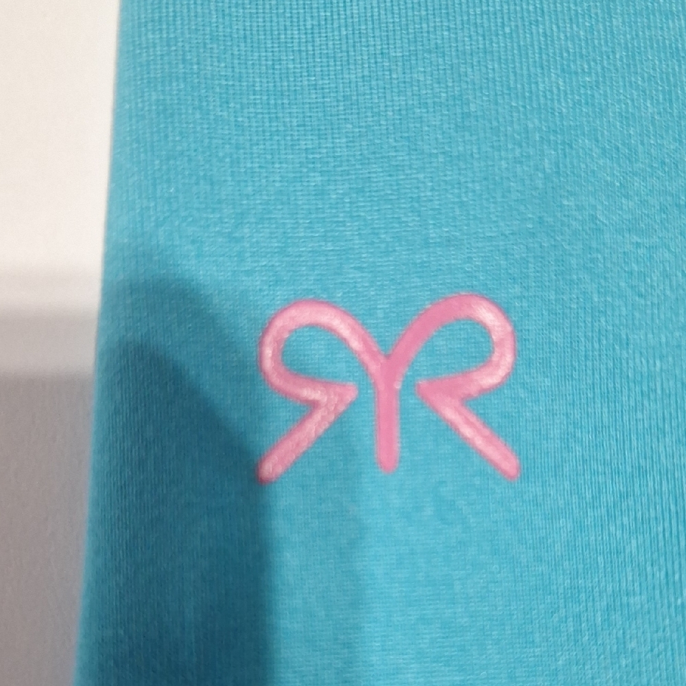 Ruby Ribbon Turquoise Workout Tank with Navy Strap Size 36 - Picture 2 of 5